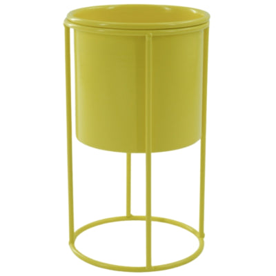Housevitamin Blumentopf auf Standard-Metall gelb 19 cm | 12 Stück
