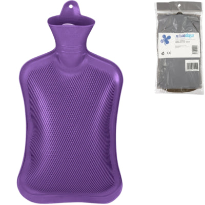 Relaxdays Wärmflasche lila 2 l | 6 Stück