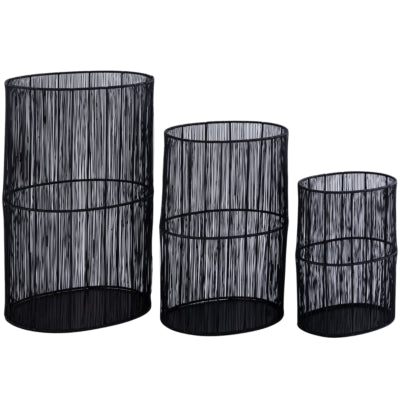 Ptmd Laterne Javi Metall schwarz 50 cm 3er Set | 2 Stk