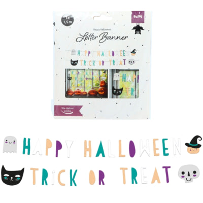 Folat Buchstabengirlande Happy Halloween 1,5 m 2er-Set | 24 Stück