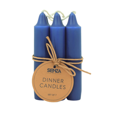 Senza Tafelkerzen blau 2,2 x 10 cm 7er-Set | 36 Stück