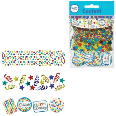 Amscan Konfetti Happy Birthday Mix 34 gr. | 24 Stück