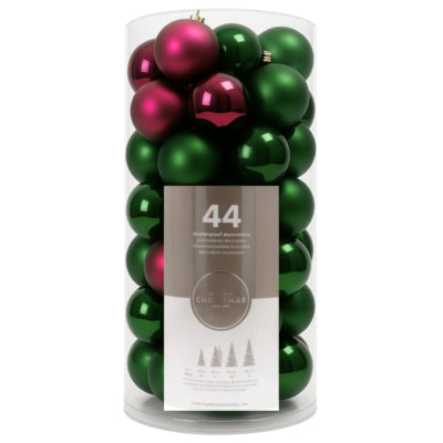 Weihnachtskugeln bruchsicher lila grün 44 Stück | 8 Stück