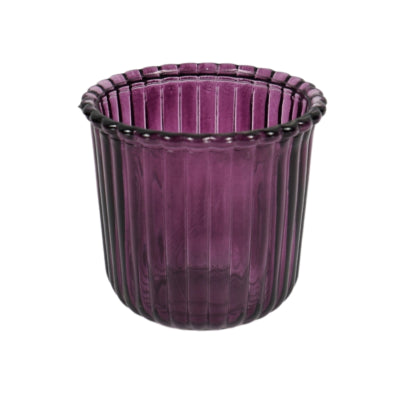 Teelichthalter Tag Glas lila 11 cm | 24 Stück