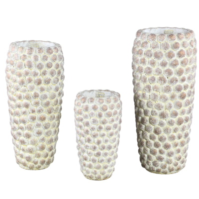Ptmd Blumentopf Noise hoch m creme 45 cm | 2 Stk