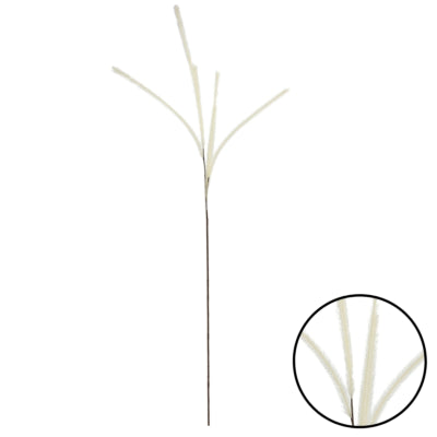 Countryfield Kunstzweig mit 6 Federn creme 112 cm | 24 Stück