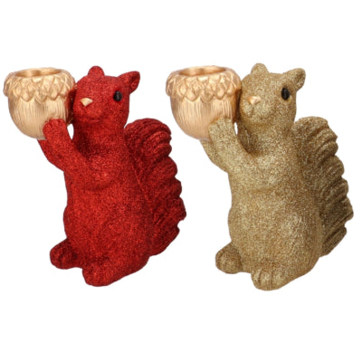 Daan Bugholzschale Jingle Eichhörnchen stehend rot goldfarben 16 cm 2 sortiert | 6 Stück