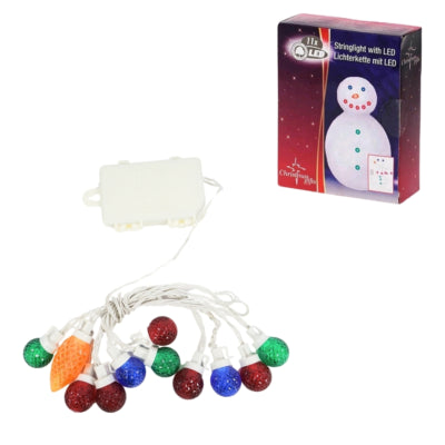 Schneemann-Lichterkette LED auf Batterie 275 cm | 24 Stück