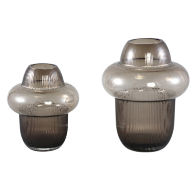 Ptmd Vase Marlene Rauchglas braun 25,5 cm | 6 Stück
