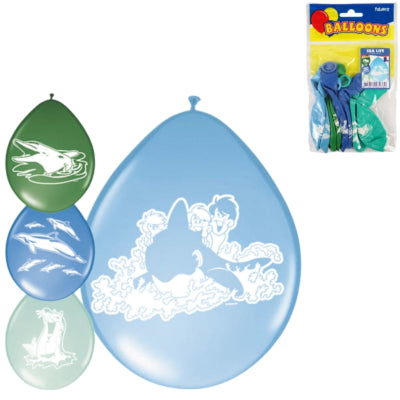 Folat Luftballons Meeresleben blau grün 30 cm 8 Stück | 48 Stück
