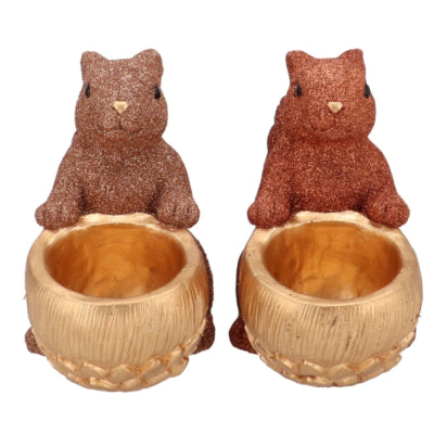 Daan Bugholzschale Jingle Eichhörnchen sitzend nackt kupferfarben 17 cm 2 sortiert | 6 Stück