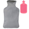 Relaxdays Wärmflasche mit Bezug rosa grau 2 l | 6 Stück