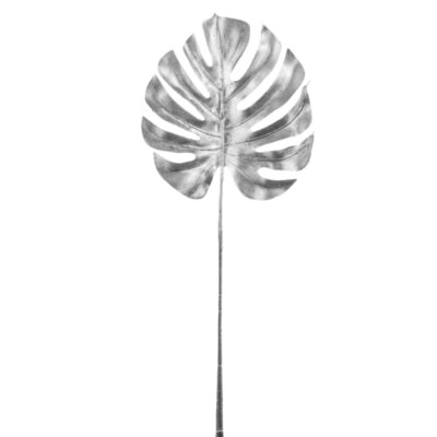 Hbx Kunstzweig Monstera silberfarben 72 cm | 20 Stück