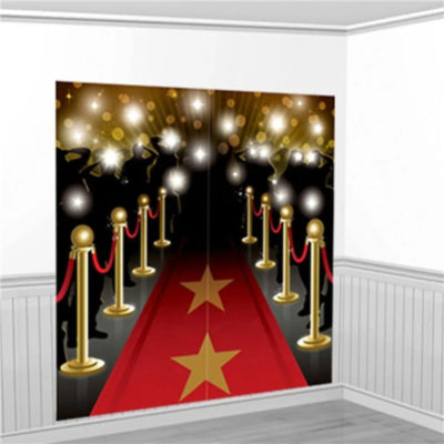 Amscan Wanddekoration Hollywood-Szene 165 cm 2-teilig | 24 Stück