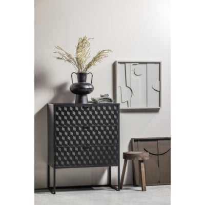 Woood Vase Vere Metall schwarz 37 cm | 4 Stück