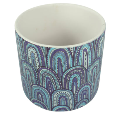 Blumentopf aus blauer Keramik 13,5 cm | 6 Stück