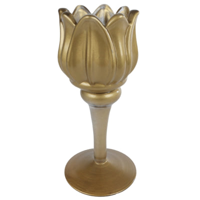 Teelichthalter Tulpe goldfarben 16 cm | 16 Stück