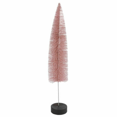 Countryfield Weihnachtsbaum auf Sockel Glitzer altrosa 40 cm | 12 Stück