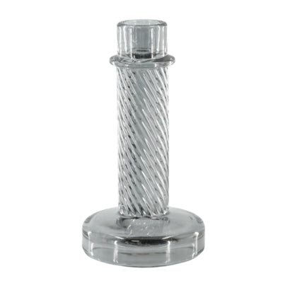 Housevitamin Kerzenständer Twist Rauchglas grau 15 cm | 24 Stück