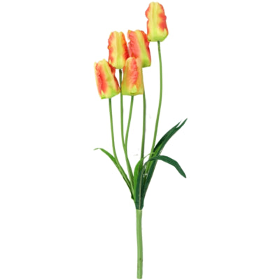 Künstliche Blumentulpe gelb orange 58 cm | 24 Stück