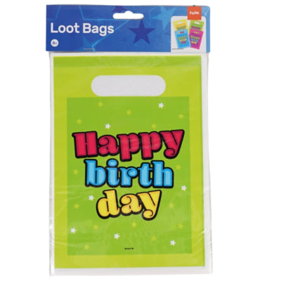 Folat Geschenktüte Happy Birthday 23 cm 8 Stück | 24 Stück