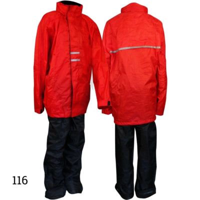 Ralka Regenanzug rot schwarz Größe 116 | 14 Stück