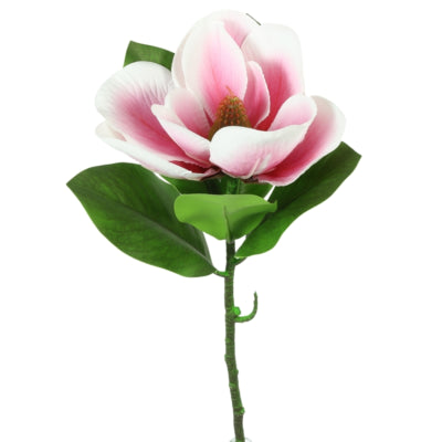 Countryfield Kunstblume Magnolie weiß rosa 65 cm | 12 Stück