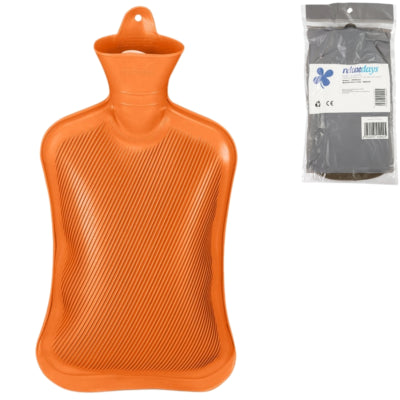 Relaxdays Wärmflasche orange 2 l | 6 Stück