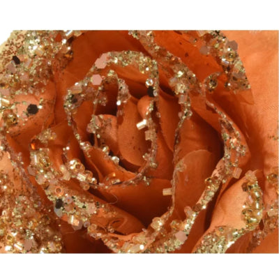 Everlands Rose auf Clip orange 14,5 cm | 48 Stück
