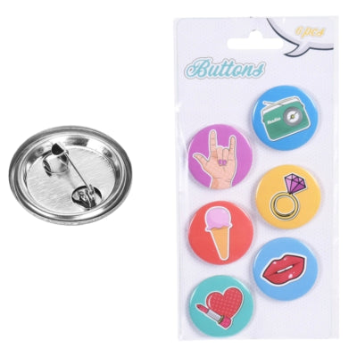 Knöpfe Cartoon 4 cm 6er Set | 48 Stück