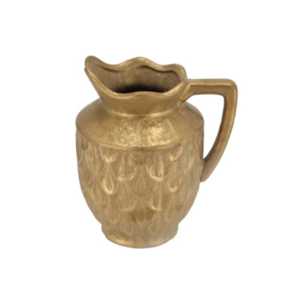 Daan Bugholzvase Boa mit Henkel goldfarben 20 cm | 4 Stück