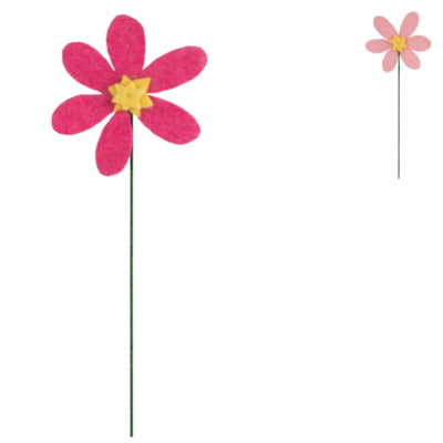 Kunstblume Filz rosa altrosa 33 cm 2 sortiert | 24 Stück