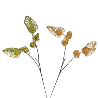 Künstlicher Zweig Physalis Seide 70 cm 2 sortiert | 12 Stück