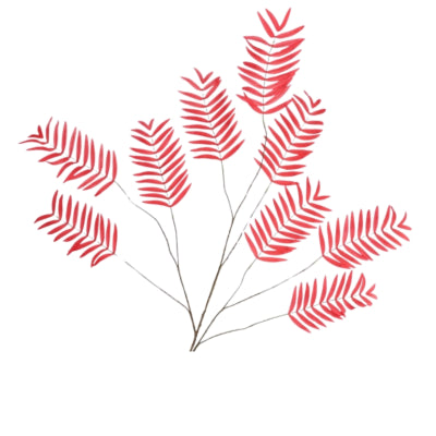 Daan Bugholz Kunstblatt Palme rot 150 cm | 6 Stück