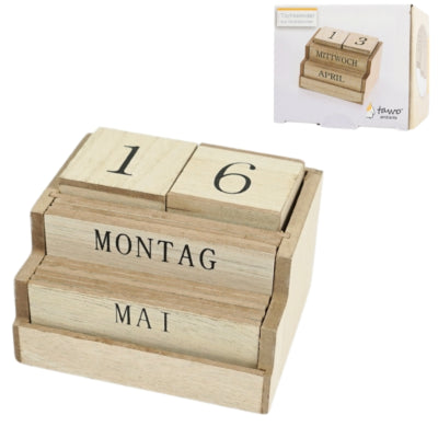 Tischkalender Holz 10,5 cm | 6 Stück