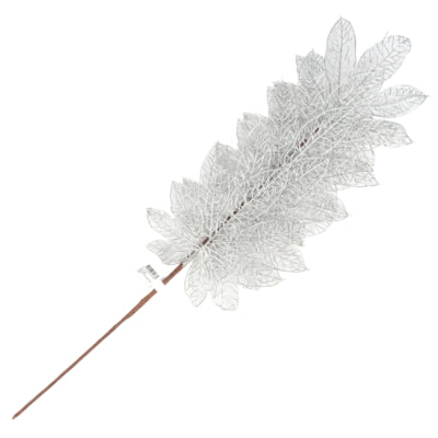 Künstlicher Zweig silberfarben 79 cm | 24 Stück