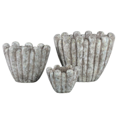 Ptmd Blumentopf Minter m grau 36 cm | 2 Stk
