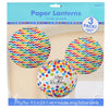 Amscan Laternen Happy Birthday 24 cm 3er-Set | 12 Stück