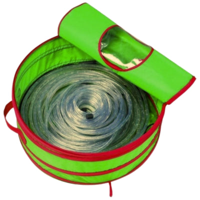 Aufbewahrungstasche Weihnachtskranz Weihnachtsbeleuchtung grün 60 cm | 24 Stück