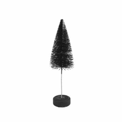 Countryfield Weihnachtsbaum auf Sockel Glitzer schwarz 20 cm | 12 Stück
