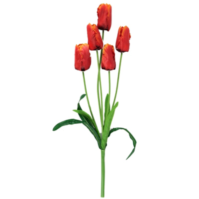 Künstliche Blumentulpe rot orange 58 cm | 24 Stück