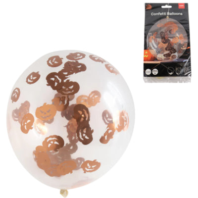 Folat Konfetti-Luftballons Halloween 30 cm 4er-Set | 48 Stück