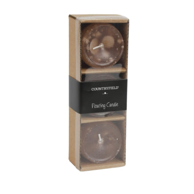 Countryfield Schwimmkerze Bollie Beige 5 x 3,5 cm 3er-Set | 24 Stück