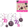 Amscan Spiralanhänger Happy Birthday 70 Jahre 61 cm 12er Set | 48 Stück