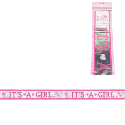 Amscan Folienbanner „It's a Girl“ 7,62 m | 36 Stück