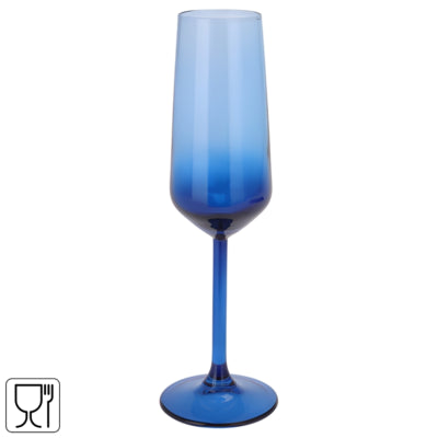 Champagnerglas Glas blau 195 ml | 12 Stück