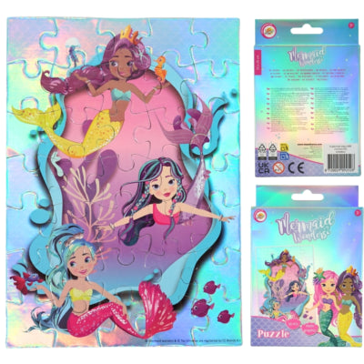 Lizenzpuzzle holografisch 35 Teile 21 x 15 cm 4-fach sortiert | 24 Stück