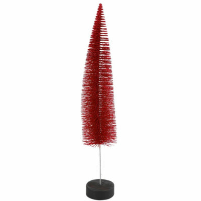 Countryfield Weihnachtsbaum auf Sockel glitzerrot 40 cm | 12 Stück