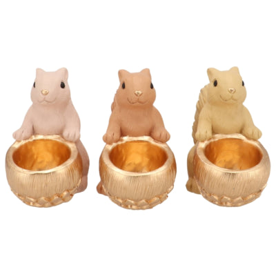 Daan Bugholzschale Jingle Eichhörnchen sitzend sandrosa 17 cm 3 sortiert | 6 Stück