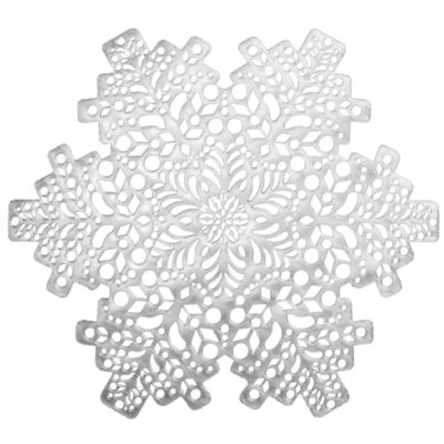 Tischset Weihnachten Schneeflocke silberfarben 41 cm | 12 Stück